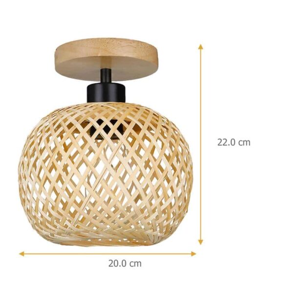 Lampa sufitowa z wikliny w kuli
