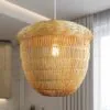 Lampa wisząca bambusowa w kształcie orzecha laskowego