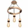 Lampa wisząca LED 3-ramienna w stylu industrialnym z drewna Lampa wisząca LED 3-ramienna w stylu industrialnym z drewna
