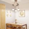 Lampa wisząca LED 3-ramienna w stylu industrialnym z drewna Lampa wisząca LED 3-ramienna w stylu industrialnym z drewna
