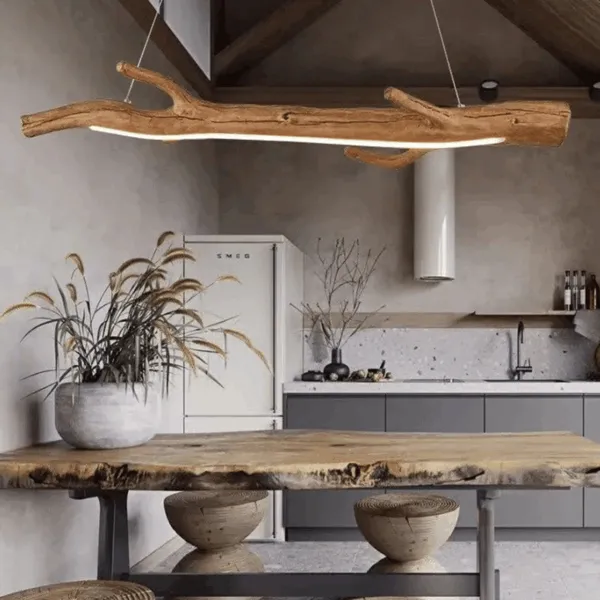 Lampa wisząca LED imitująca drewno dryfujące
