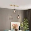 Lampa wisząca LED z drewna i sznurka konopnego