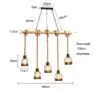 Lampa wisząca LED z drewna i sznurka w stylu industrialnym Lampa wisząca LED z drewna i sznurka w stylu industrialnym