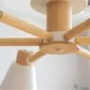 Lampa wisząca LED z drewna, trzy klosze, styl skandynawski Lampa wisząca LED z drewna, trzy klosze, styl skandynawski