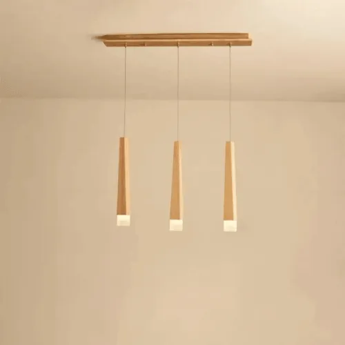 Lampa wisząca LED z drewna w stylu skandynawskim