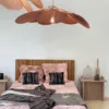 Lampa wisząca Petal z rattanu