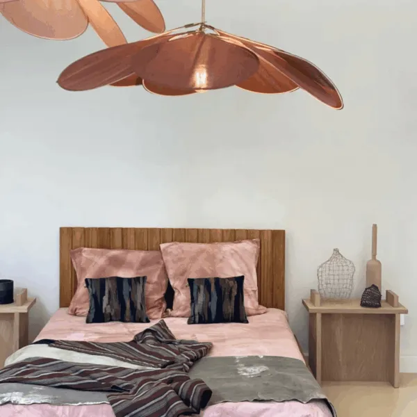 Lampa wisząca Petal z rattanu