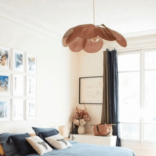 Lampa wisząca Petal z rattanu