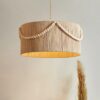 Lampa wisząca rattanowa retro z drewnianymi koralikami Lampa wisząca rattanowa retro z drewnianymi koralikami