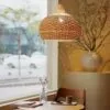 Lampa wisząca rattanowa vintage