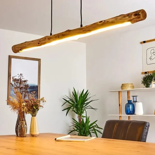 Lampa wisząca z drewna dryfowego LED w kształcie kłody Lampa wisząca z drewna dryfowego LED w kształcie kłody