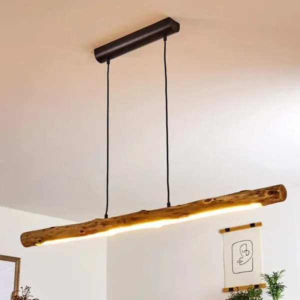 Lampa wisząca z drewna dryfowego LED w kształcie kłody Lampa wisząca z drewna dryfowego LED w kształcie kłody