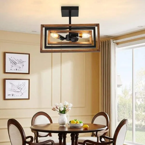 Lampa wisząca z drewna o oryginalnym i eleganckim designie Lampa wisząca z drewna o oryginalnym i eleganckim designie