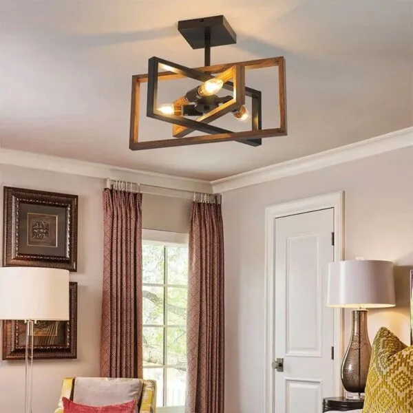 Lampa wisząca z drewna o oryginalnym i eleganckim designie Lampa wisząca z drewna o oryginalnym i eleganckim designie