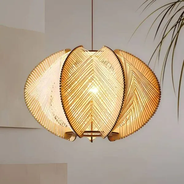 Lampa wisząca z drewna w nowoczesnym stylu Lampa wisząca z drewna w nowoczesnym stylu