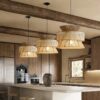 Lampa wiszaca z rattanu