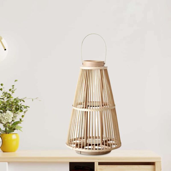 Lampa wisząca z rattanu beżowa