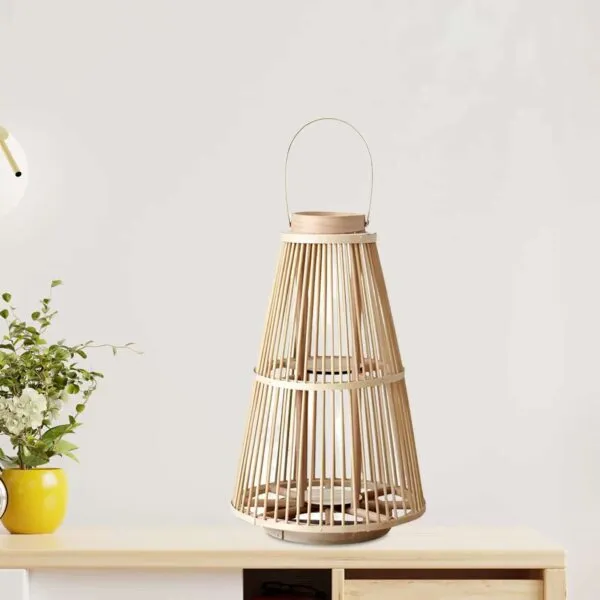 Lampa wisząca z rattanu beżowa