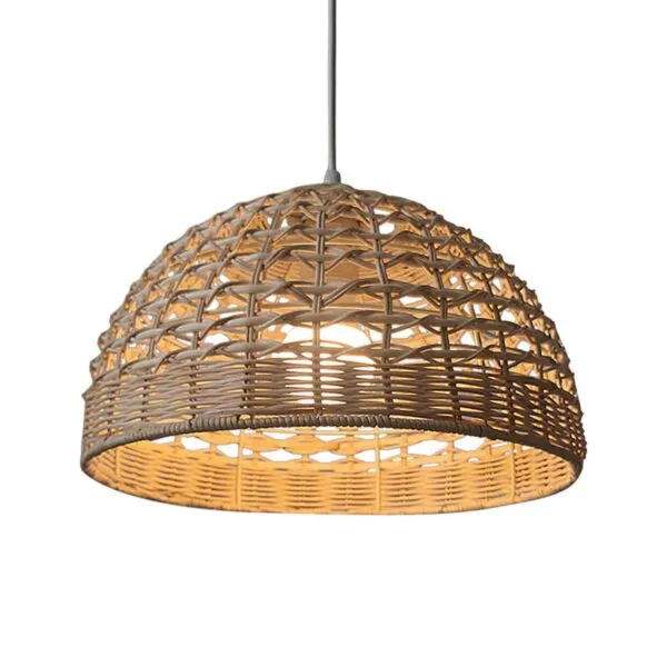 Lampa wisząca z rattanu i wikliny