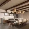 Lampa wiszaca z rattanu LED Boho