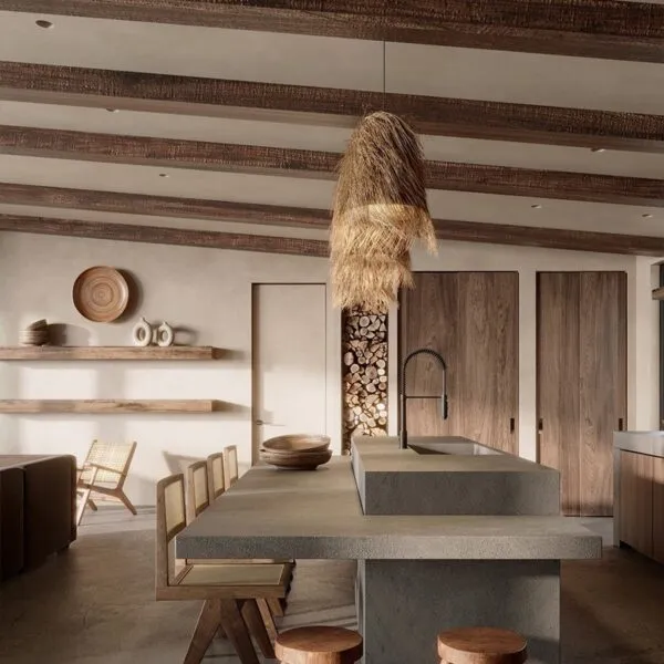 Lampa wiszaca z rattanu LED Boho