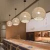 Lampa wisząca z rattanu LED w stylu chińskim
