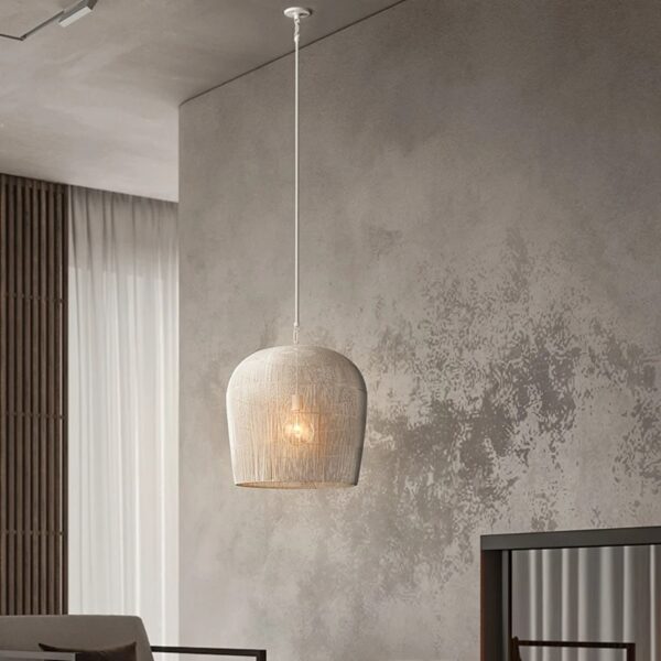 Lampa wisząca z rattanu LED w stylu japońskim