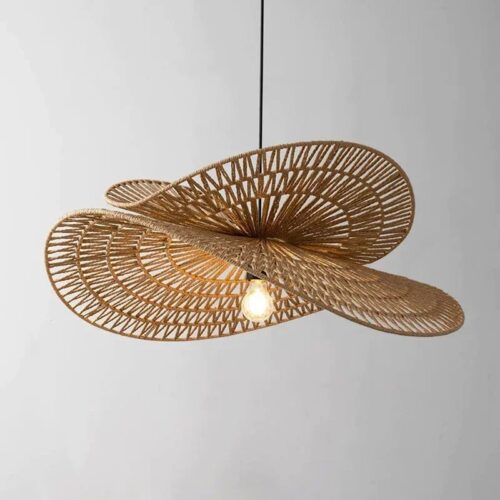 Lampa wisząca z rattanu LED w stylu retro Lampa wisząca z rattanu LED w stylu retro