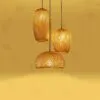 Lampa wisząca z rattanu, trzy wzory Lampa wisząca z rattanu, trzy wzory