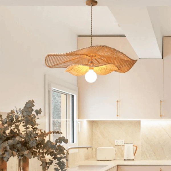 Lampa wiszaca z rattanu vintage