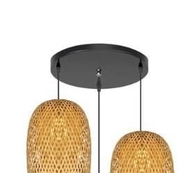 Lampa wisząca z rattanu w kształcie oliwki 2 Lampa wisząca z rattanu w kształcie oliwki 2