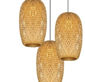 Lampa wisząca z rattanu w kształcie oliwki 2 Lampa wisząca z rattanu w kształcie oliwki 2