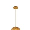 Lampa wisząca z rattanu w kształcie oliwki beżowa