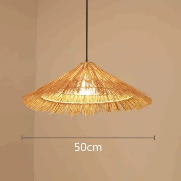Lampa wiszaca z rattanu w stylu retro