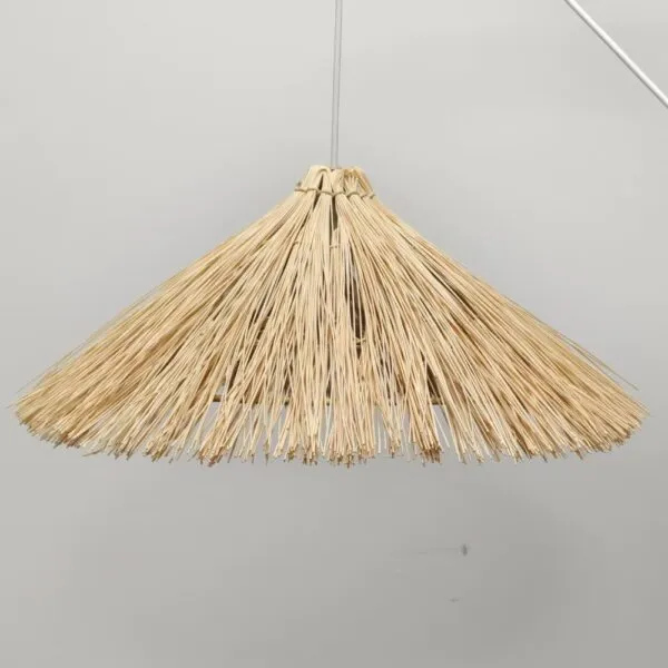 Lampa wiszaca z rattanu w stylu retro