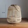 Lampa Wisząca z Rattanu w Stylu Vintage beżowa