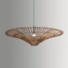 Lampa wisząca z rattanu z kloszem LED
