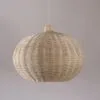 Lampa wisząca z wikliny i rattanu, kulista, ręcznie robiona