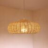 Lampa wiszaca z wikliny i rattanu, ręcznie pleciona, w stylu chińskiej wioski Lampa wiszaca z wikliny i rattanu, ręcznie pleciona, w stylu chińskiej wioski