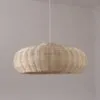 Lampa wiszaca z wikliny i rattanu, ręcznie pleciona, w stylu chińskiej wioski
