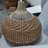 Lampa wisząca z wikliny LED w stylu vintage
