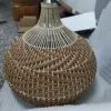 Lampa wisząca z wikliny LED w stylu vintage