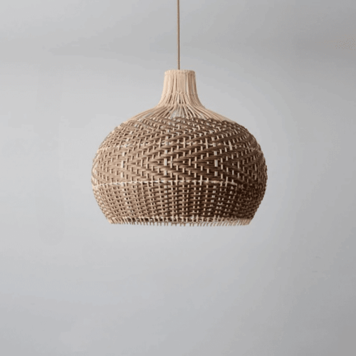 Lampa wisząca z wikliny LED w stylu vintage