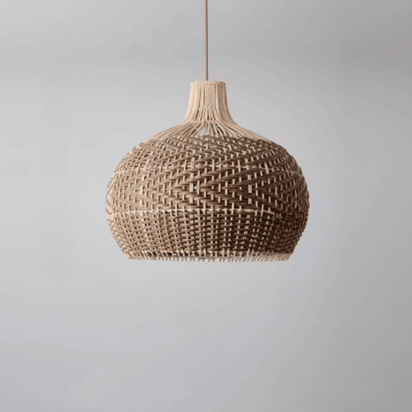 Lampa wisząca z wikliny LED w stylu vintage