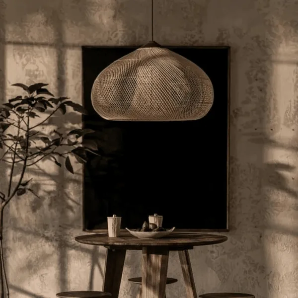 Lampa wisząca z wikliny w stylu japońskim Lampa wisząca z wikliny w stylu japońskim