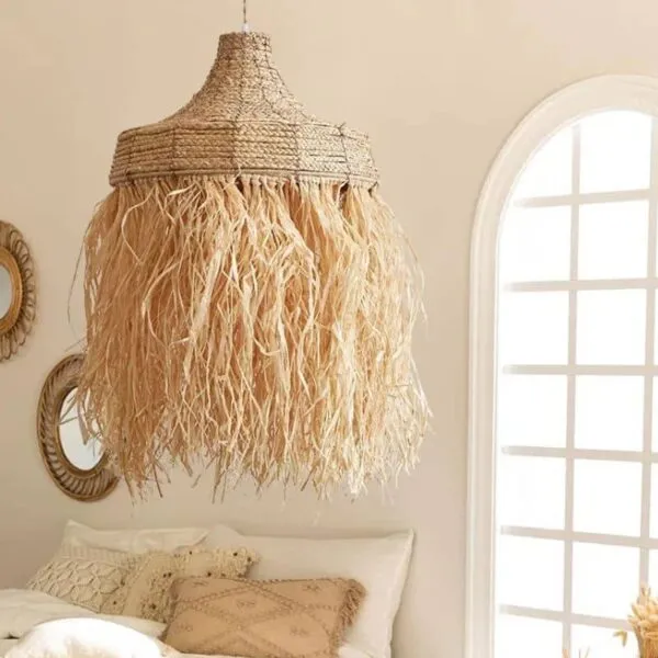 Lampa wisząca ze słomy Lampa wisząca ze słomy