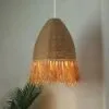 Lampa wisząca ze słomy w stylu retro