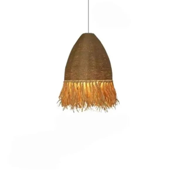 Lampa wisząca ze słomy w stylu retro