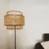 Lampada z rattanu z podwójnym kloszem Lampada z rattanu z podwójnym kloszem