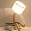 Lampka nocna robot z drewna Lampka nocna robot z drewna